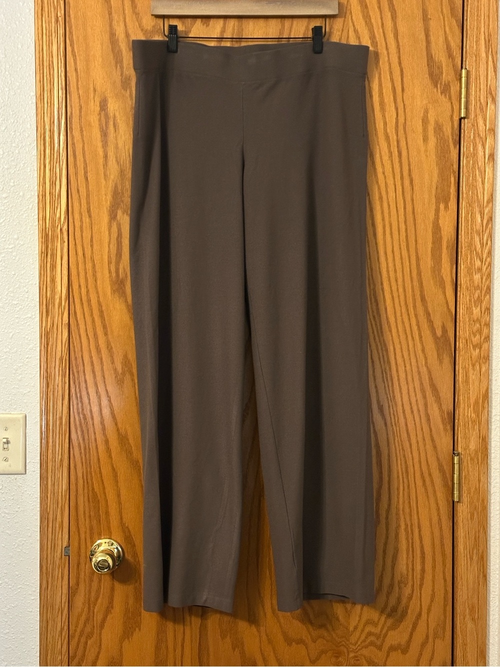 Eileen Fisher Women's Brown Wide-Leg Pull-On Pants - Size XL